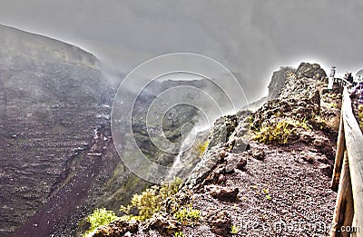 Look into the crater Stock Photo