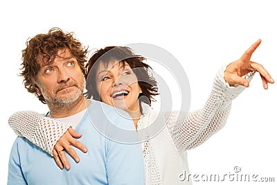 Look honey, over there Stock Photo