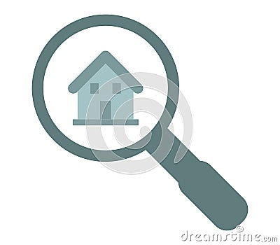 Look for a house icon illustrated Stock Photo