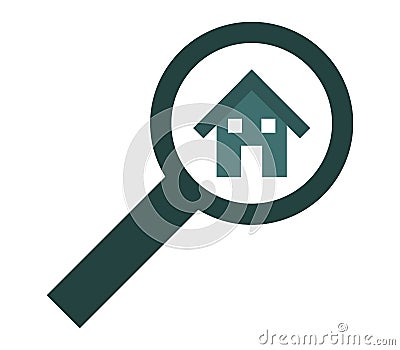 Look for a house icon illustrated Stock Photo