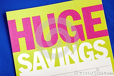 Look for huge savings ideas Stock Photo