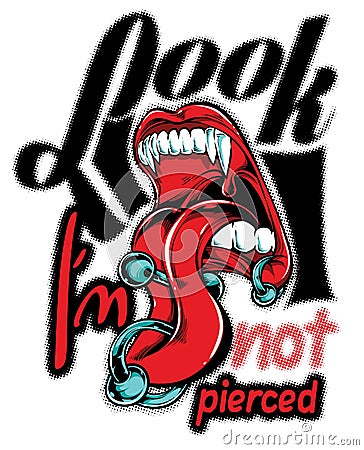 Look I am not pierced Vector Illustration