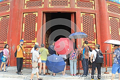 Look inside of the all of Prayer for Good Harvest, Temple of Heaven, Beijing Editorial Stock Photo