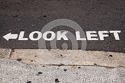 Look left Stock Photo