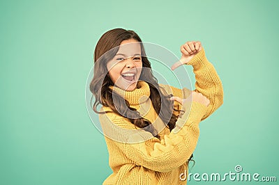 Look at me. Lucky kid. Positivity concept. Emotional baby. Positive child. Positive attitude to life. Positive mood Stock Photo