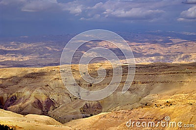 Look from Mount Nebo hill to the valley. Stock Photo