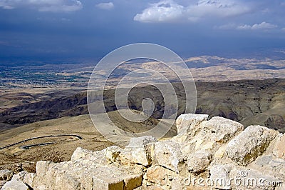 Look from Mount Nebo hill to the valley. Stock Photo