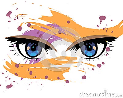 Look of a pair of human eyes. Vector illustration Vector Illustration