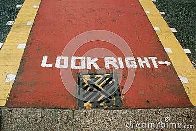 Look Right London Stock Photo