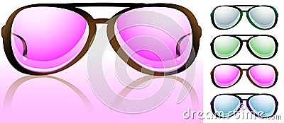 Look Through Rose-Colored Spectacles Vector Illustration