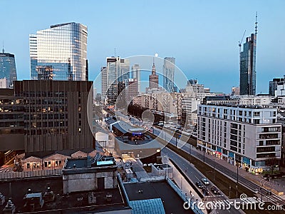 A look at Warsaw at Dusk - POLAND - WARSZAWA Stock Photo