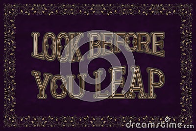 Look Before You Leap. English saying Vector Illustration