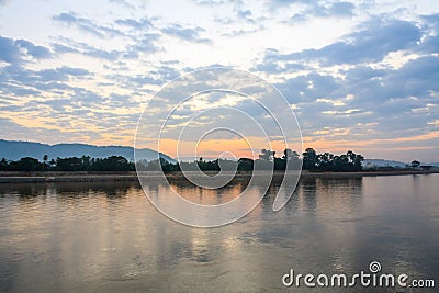 Looking across the Mekhong River Stock Photo