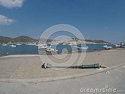 Looking across to Poros from Galatas, Peloponnese, Greece Stock Photo