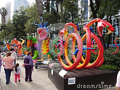 Looking at the Colorful Animals in Mexico City Editorial Stock Photo