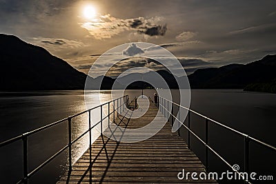 Looking down the Aira Force steamer pier Stock Photo