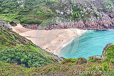 Sandy beach on the Cornwall coast Stock Photo