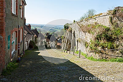 Gold Hill Shaftesbury - Dorset Stock Photo