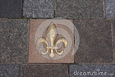 Fleur de lys in a tile Stock Photo