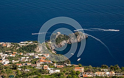 Looking down over Conca dei Marini, near Amalfi, Italy Stock Photo