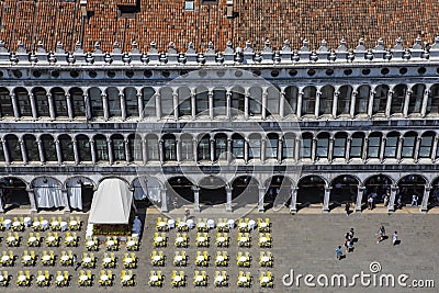 Procuratie Vecchie in Piazza San Marco in Venice Editorial Stock Photo