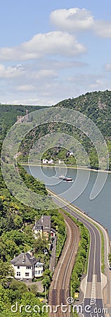 Looking down the Rhine river Stock Photo