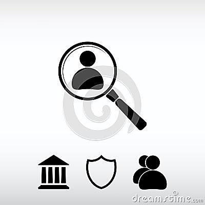 Looking For An Employee Search icon, vector illustration. Flat d Vector Illustration