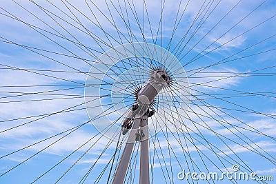 Looking through the famous London Eye in London England Editorial Stock Photo