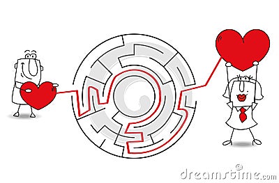 Looking for love at office Vector Illustration