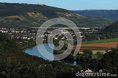 View from the Moselle Trail in Germany Stock Photo