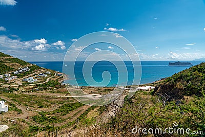 Looking out tot he sea from island Stock Photo