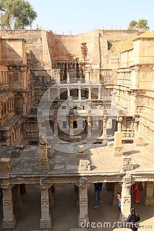 Looking into the Rani Ki Vav Editorial Stock Photo