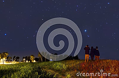 Looking at the stars Stock Photo