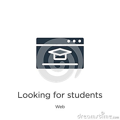 Looking for students icon vector. Trendy flat looking for students icon from web collection isolated on white background. Vector Vector Illustration