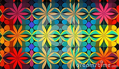 Colorful Seamless Pattern with Beautiful Elements and background, Perfect for Abstract Backgrounds Stock Photo