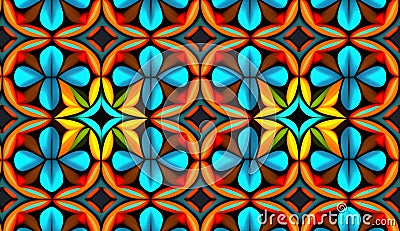 Colorful Seamless Pattern with Beautiful shapes Elements with background, Perfect for Abstract Backgrounds Stock Photo