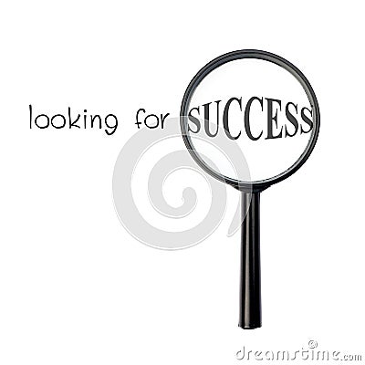 Looking for success with magnify glass Stock Photo