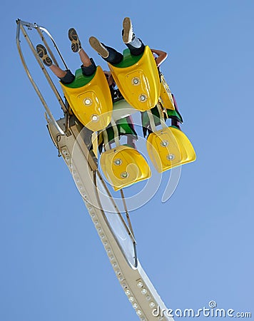 Looking up a fairground ride Stock Photo