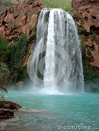 Looking Up at Havasu Falls Stock Photo