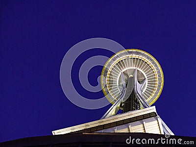 Looking Up at the Space Needle in Seattle, Washington, United States of America Editorial Stock Photo