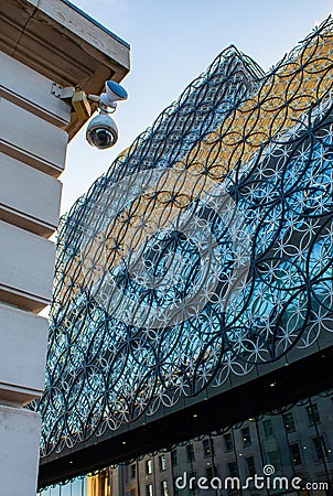 Looking upwards at the Birmingham library Editorial Stock Photo