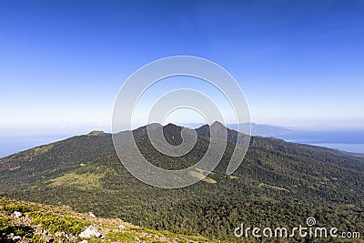 Looking west from mount Egon Stock Photo