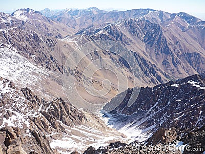 Lookout from Jebel Toubkal, Morocco Stock Photo