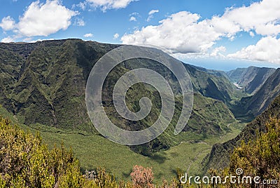 Lookout on reunion island mountains cirque Stock Photo