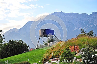 Lookout tower in Swarovski Crystal World park Stock Photo