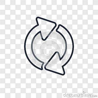 Loop Arrows concept vector linear icon isolated on transparent b Vector Illustration