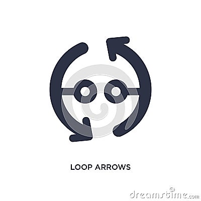 loop arrows icon on white background. Simple element illustration from arrows concept Vector Illustration