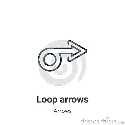 Loop arrows outline vector icon. Thin line black loop arrows icon, flat vector simple element illustration from editable arrows Vector Illustration