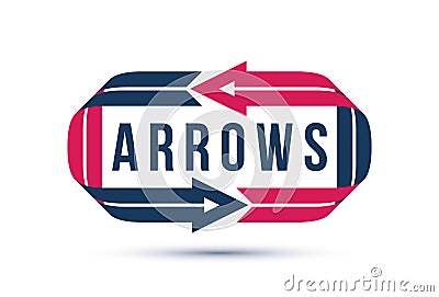 Loop arrows vector logo or sign, double arrows refresh symbol, teamwork concept, cooperation and interaction. Vector Illustration
