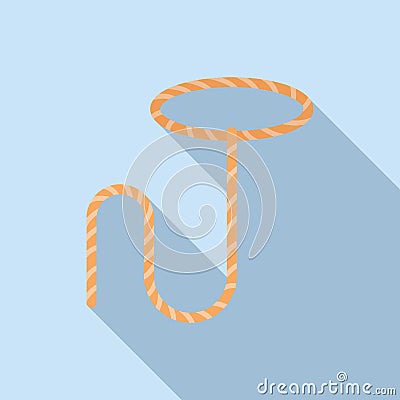 Loop lasso icon flat vector. Circle knot Vector Illustration